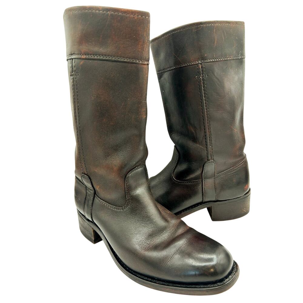 VTG CAMPUS BOOT Rio Grande Square Toe Western Brown  Leather Men's Size 8 D
